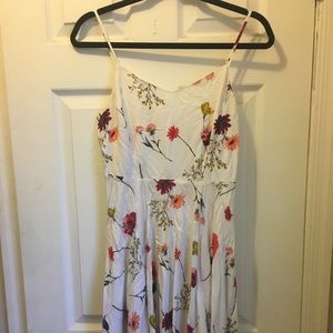 Date night floral flowy white womens dress