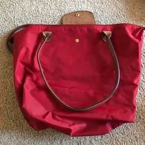 Red large longchamp bag