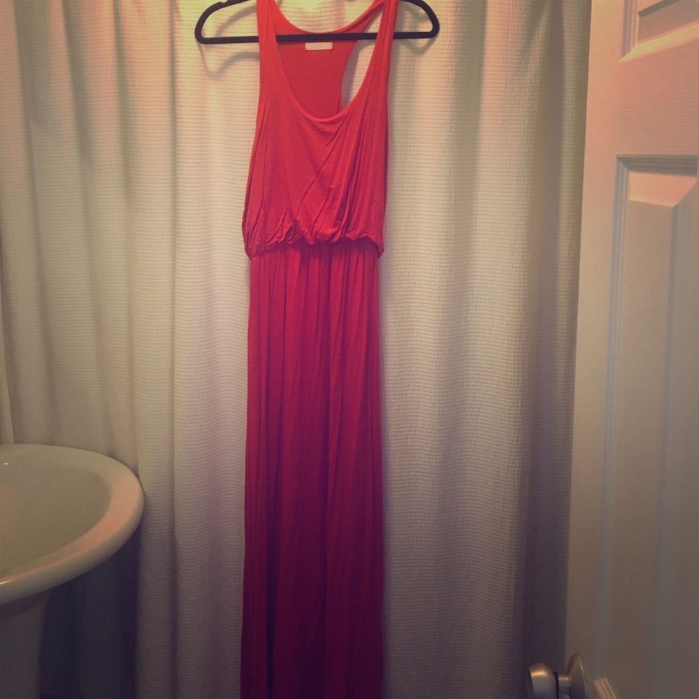 Long cotton red maxi