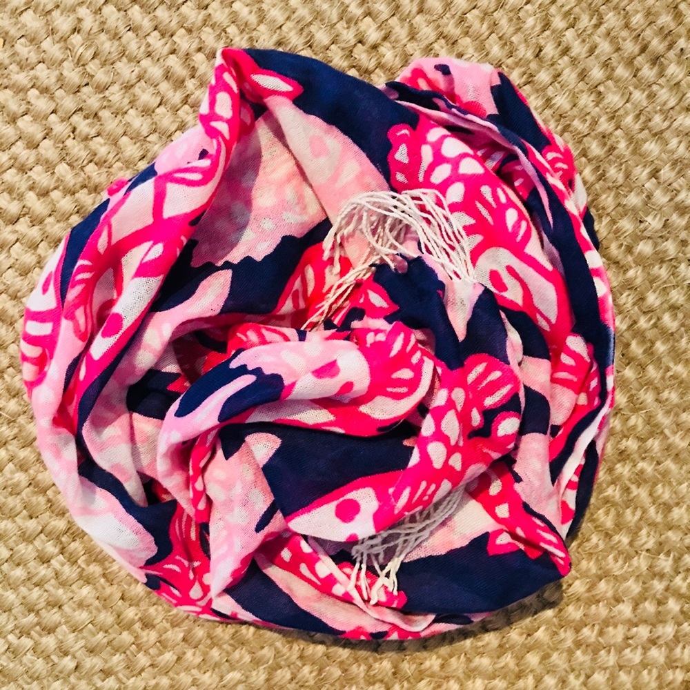 Lilly Pulitzer Murfee Scarf Navy Off the Hook