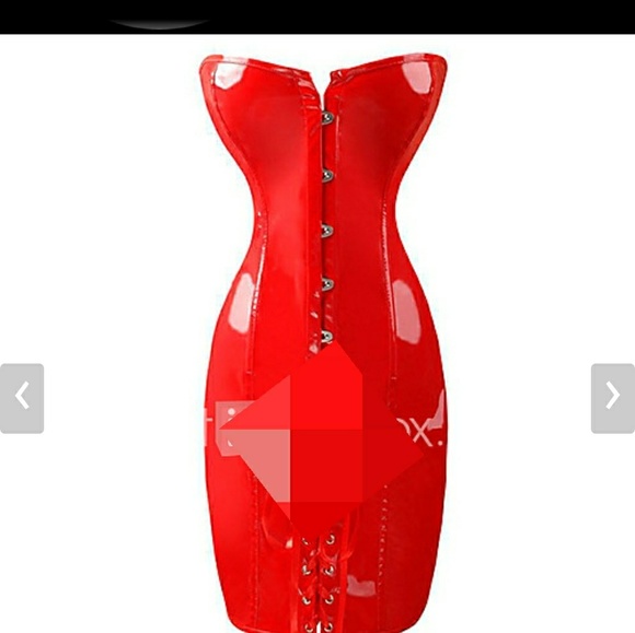 red pvc dress