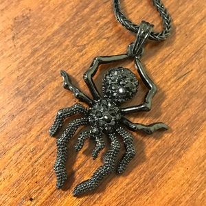 Hip Hop Bling Iced Out Spider Charm Chain