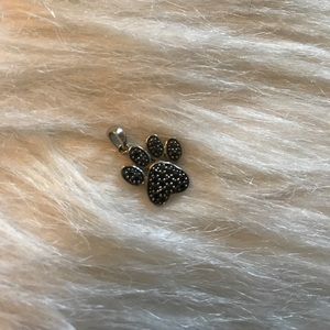 Black diamond/24k white gold pendant