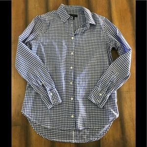 J. Crew blue/white checkered button up