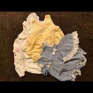 Lot of 3 Infant outfits size 3-6 mo.