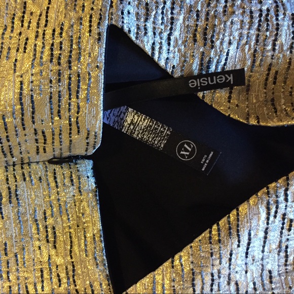 Kensie Cutout Metallic Gold and Black Dress - Picture 4 of 5