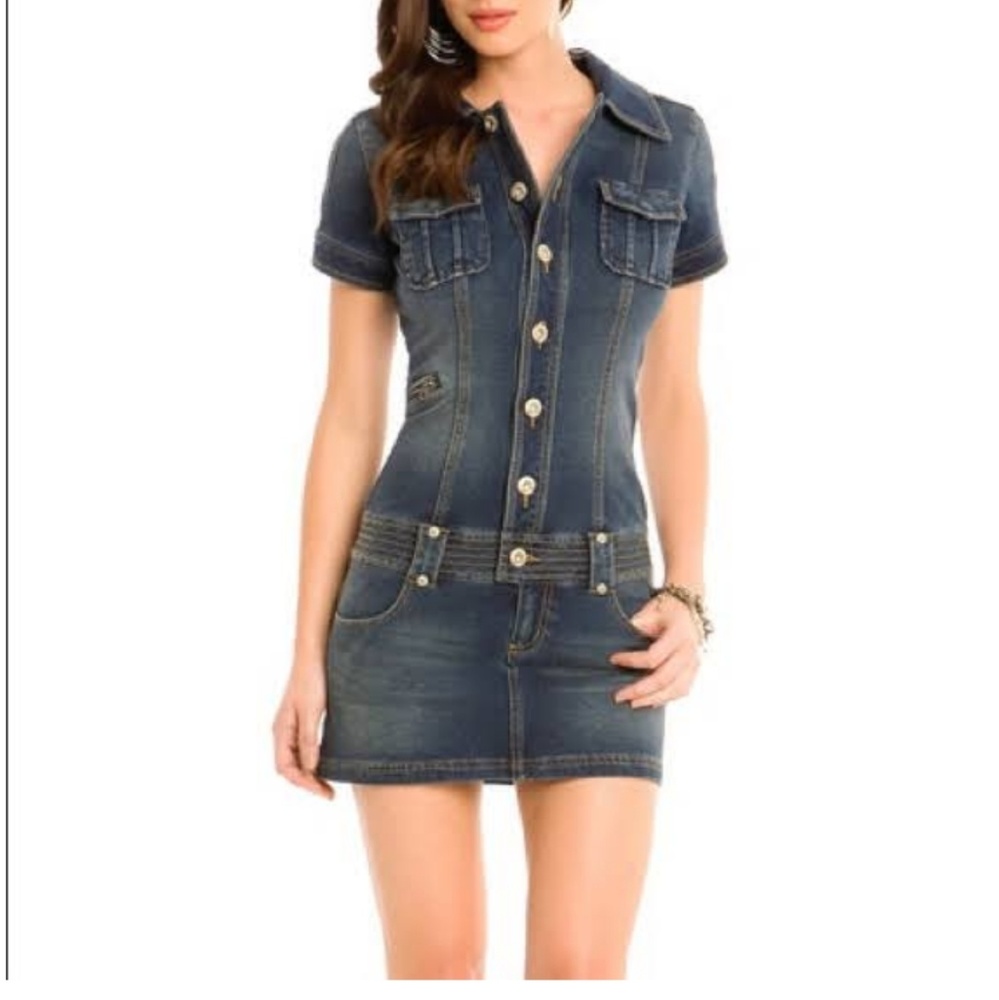 💖 Absolutly Stunning Guess TAN denim dress