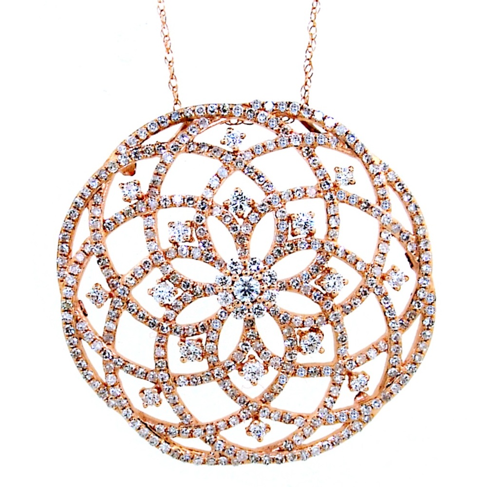 Diamond Pendant set in 14k rose gold 1.47tcw