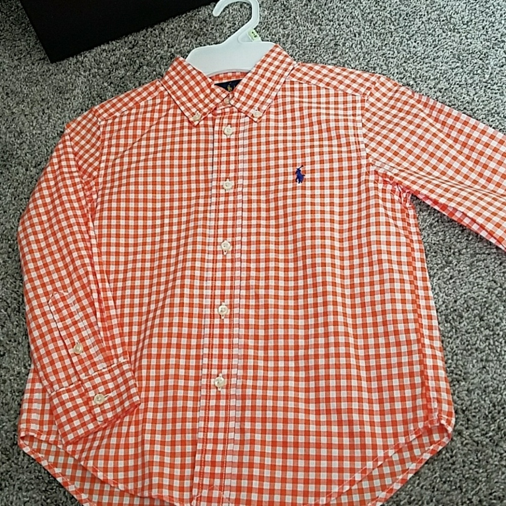 Orange checkered Polo shirt 4T
