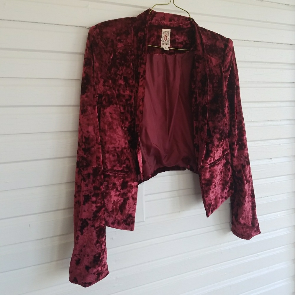 Vampy Crushed Velvet Blazer