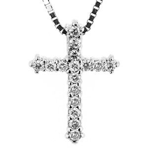 Diamond Cross Pendant 10k white gold