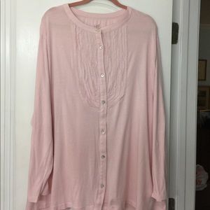 Pink chiffon bib knit top