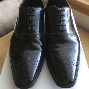 Versace Collection black leather oxfords