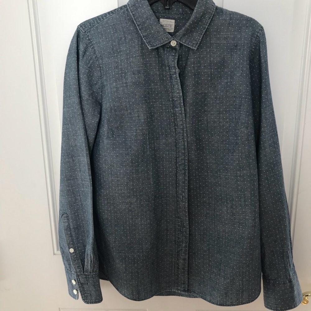 J.Crew cotton polka dot shirt