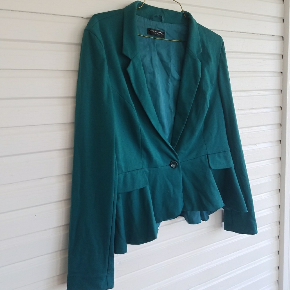 Emerald Peplum Plus Size Blazer