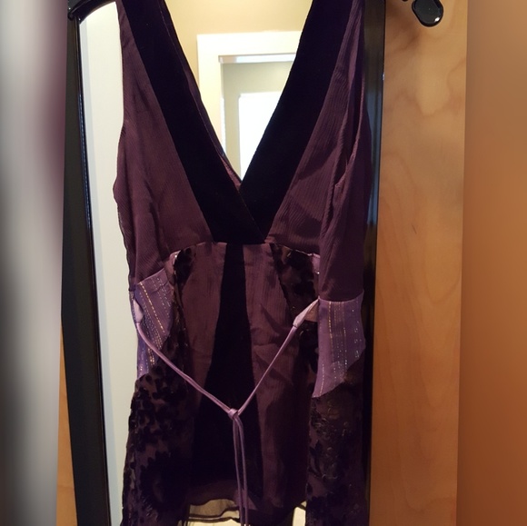 Alice & Trixie Purple silk & velvet top NWT - Picture 2 of 11