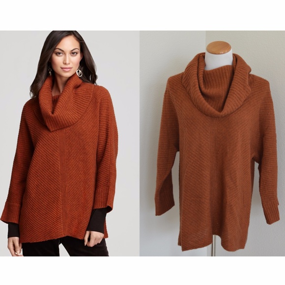 Eileen Fisher Deep Cowl Neck Yak Wool 