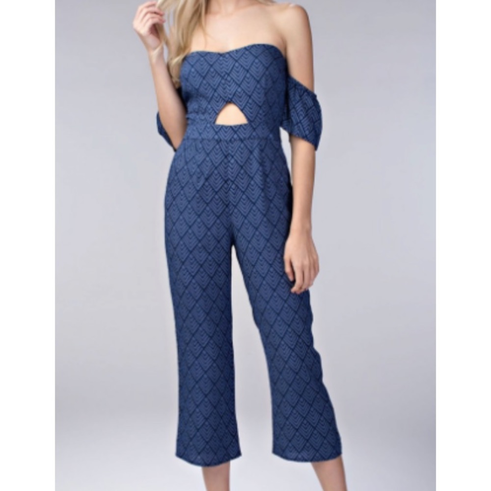 Honey Punch Navy Cut-Out Jumpsuit!