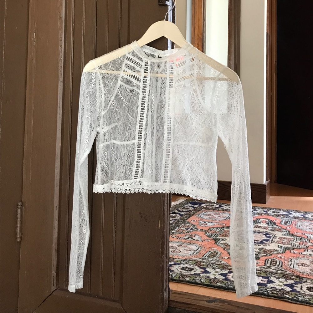 Re:named Victorian Lace Crop Top
