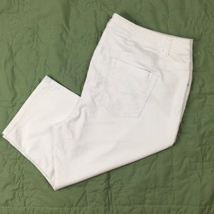 NWOT Lane Bryant White Denim Capris 26