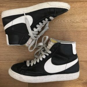 Nike Black Leather Blazers (hi-tops)