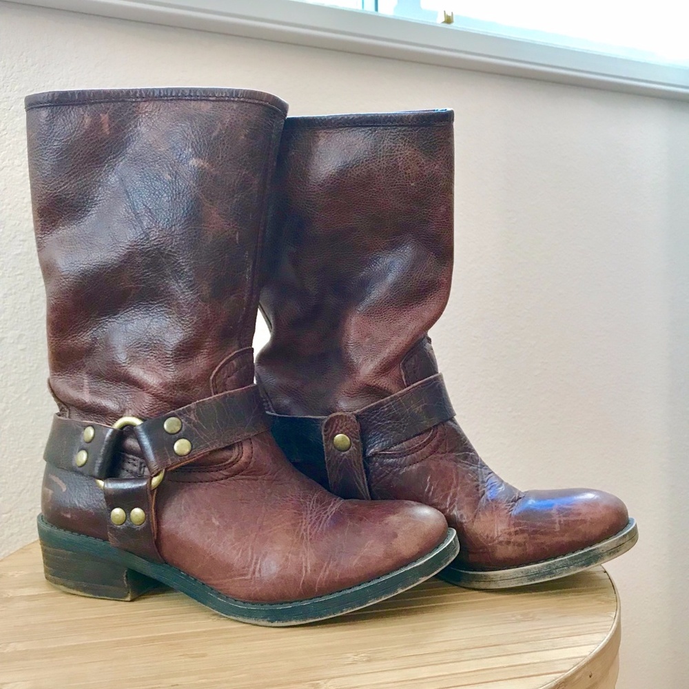Lucky Brand Rolanda Leather Boots (Bourbon-size 8)