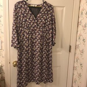 Boden Floral viscose dress. Size 10l