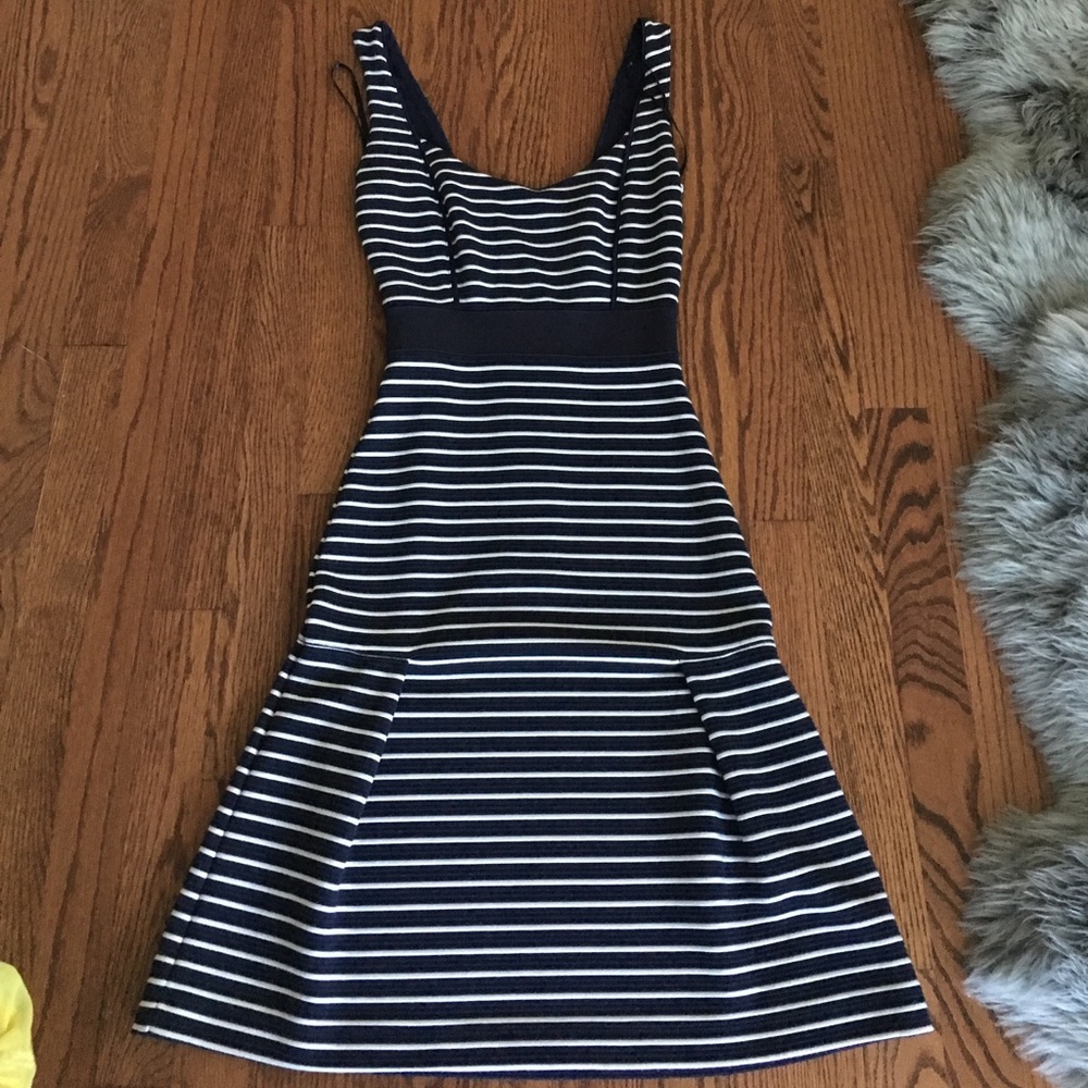 French Connection blue and white strapped dress