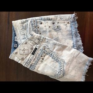 Miss Me Size 30 fringe shorts