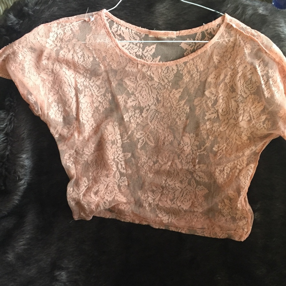 Sheer dusty rose top