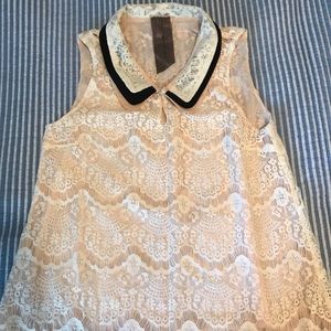 Peterpan collared lace blouse