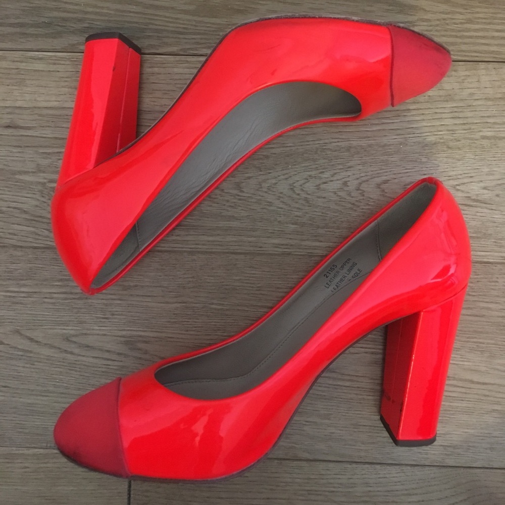 J. Crew Vibrant Flame Block Heel