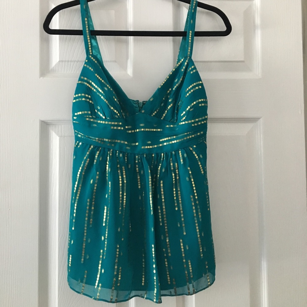 Milly Green/Gold Party Top