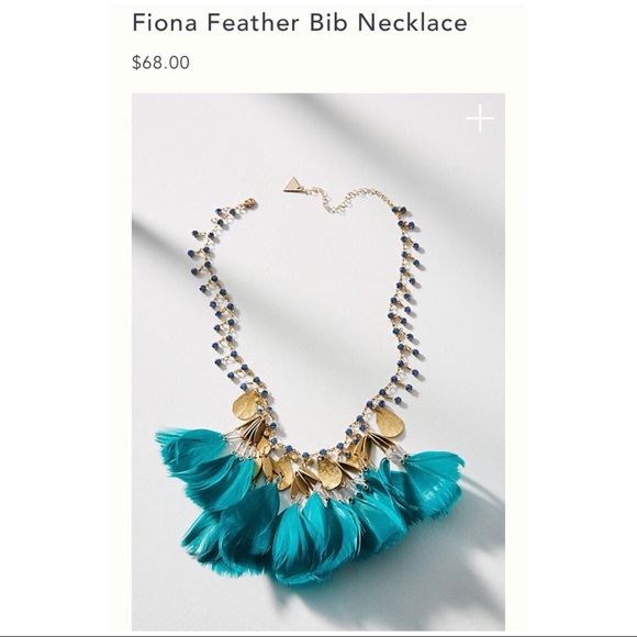 Anthropologie Fiona Feather Bib Necklace NWT - Picture 3 of 4