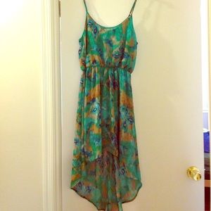 New High-Lo Green Multi Colored Lush Dress