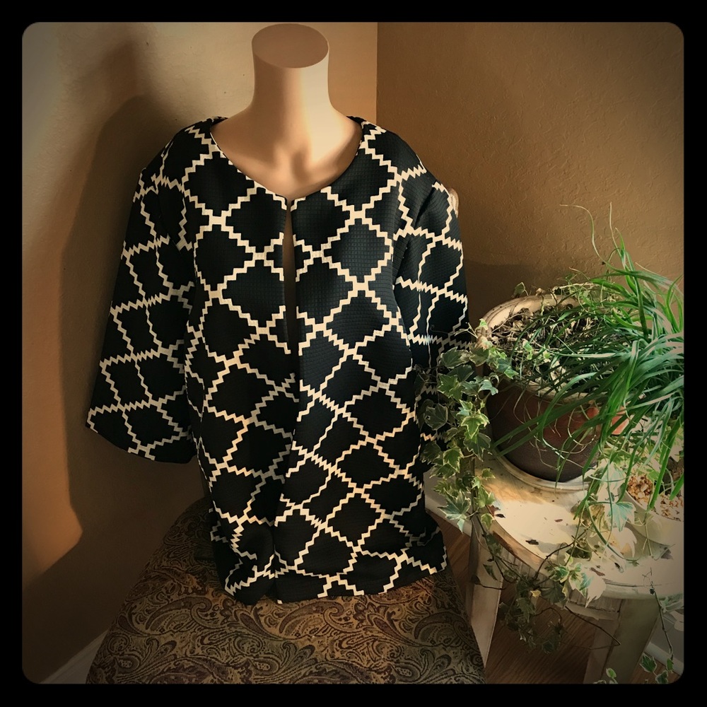 ❤️❤️Maggie Barnes Geometric Print Jacket ox