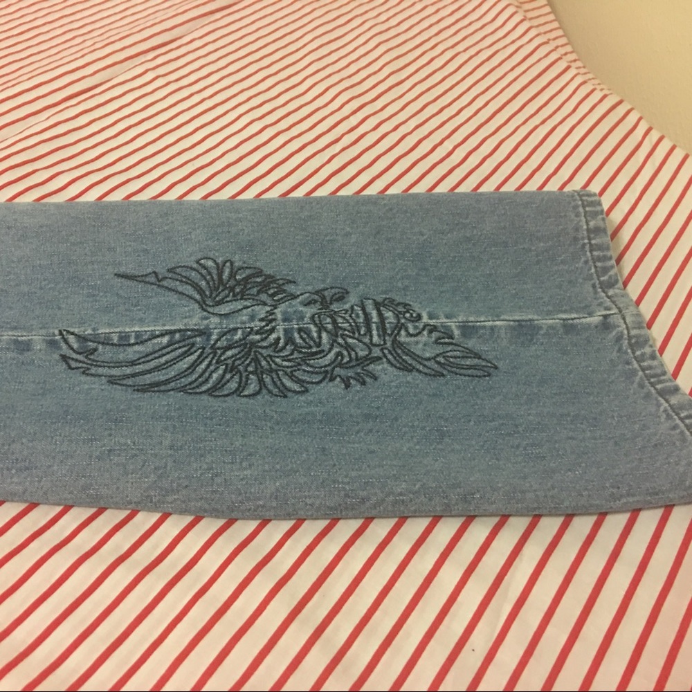 Harley-Davidson ladies boot cut jeans.