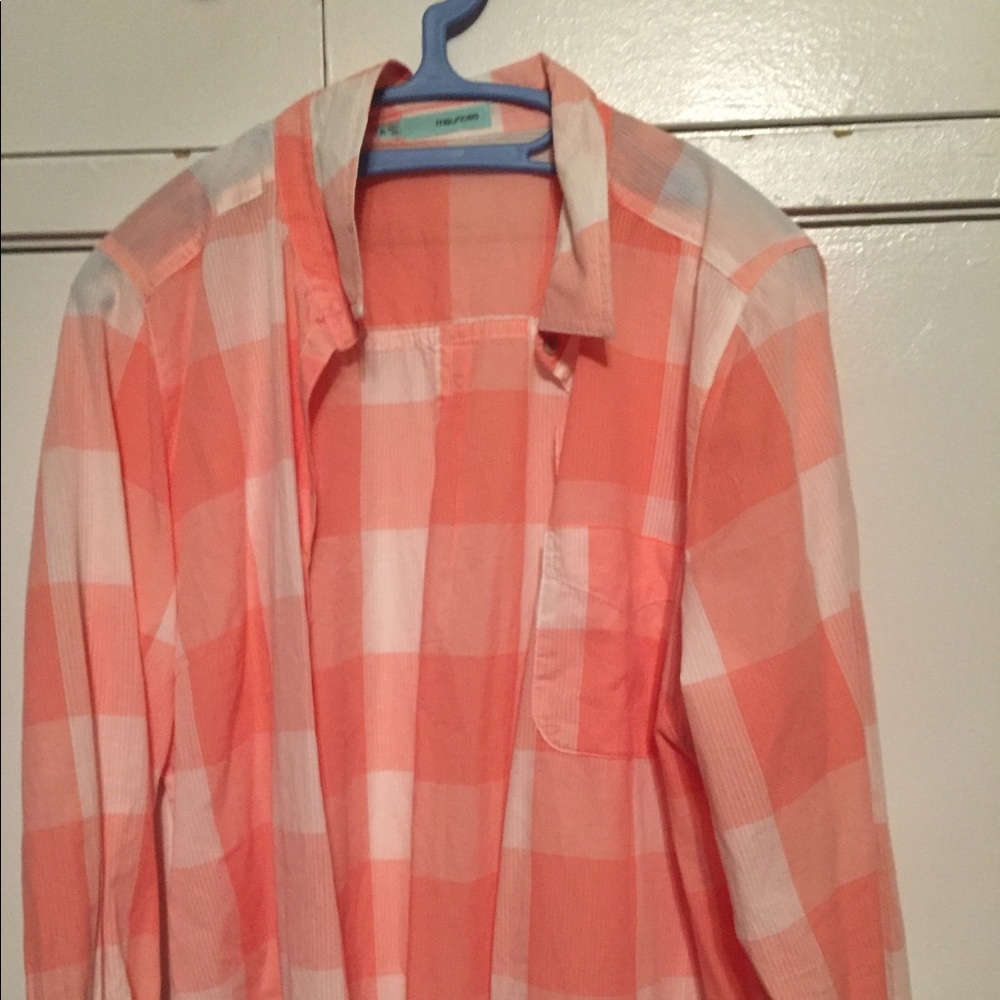 Pink and white button down
