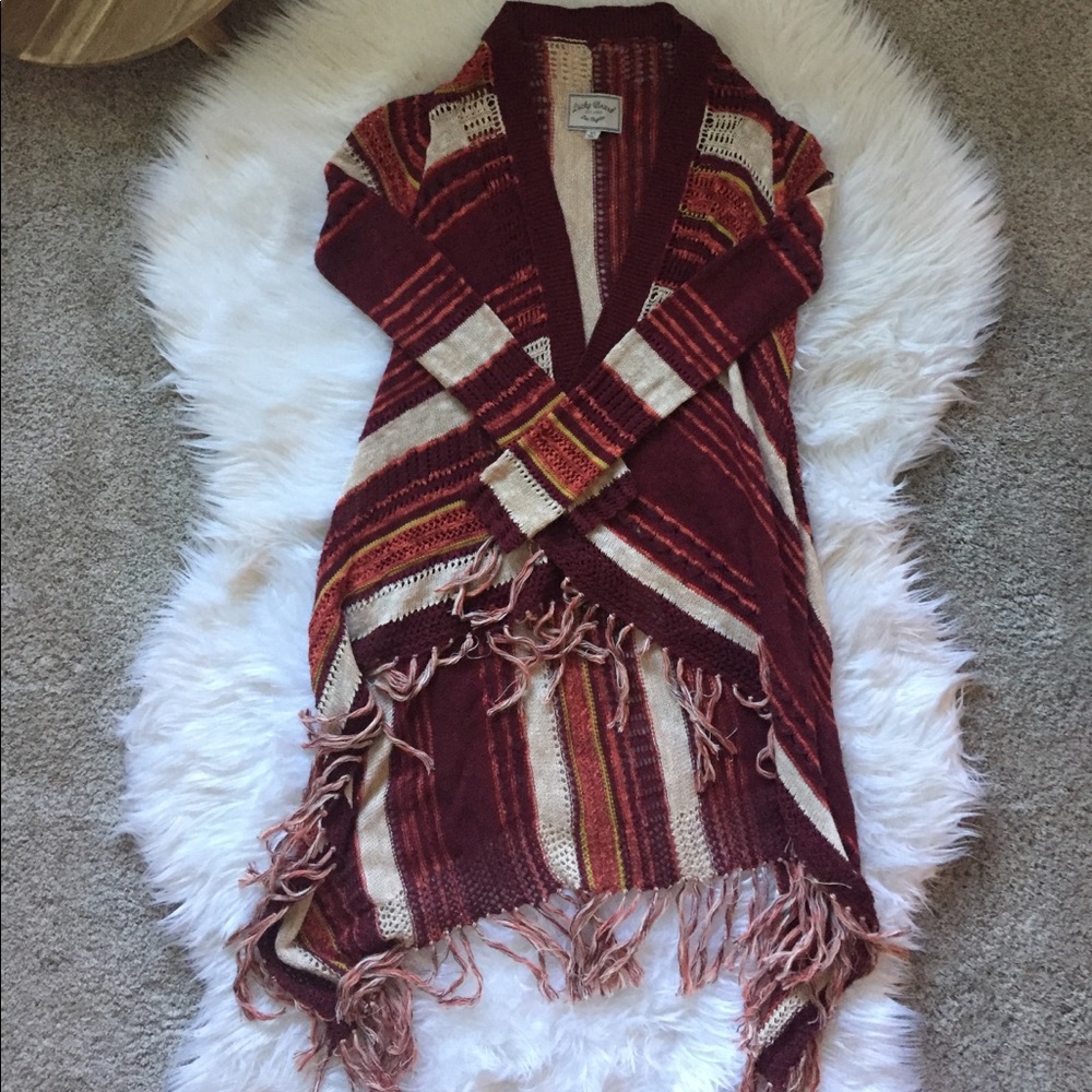 Lucky brand long boho sweater