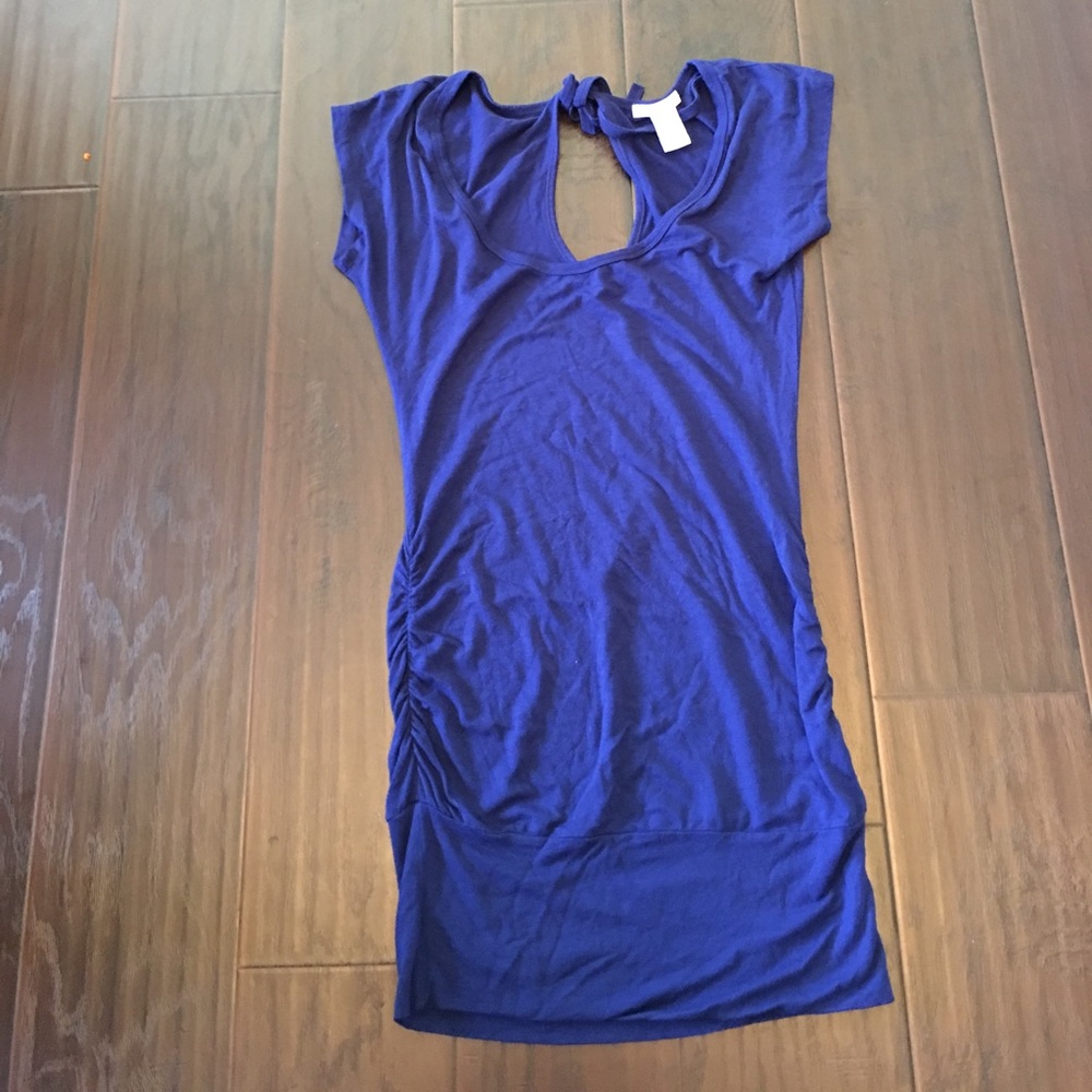Blue stretchy fitted short dress euc