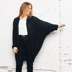 American Apparel Viscose Shawl Cardigan - black