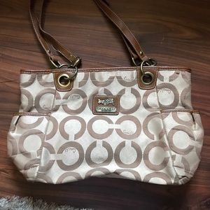 Tan coach bag