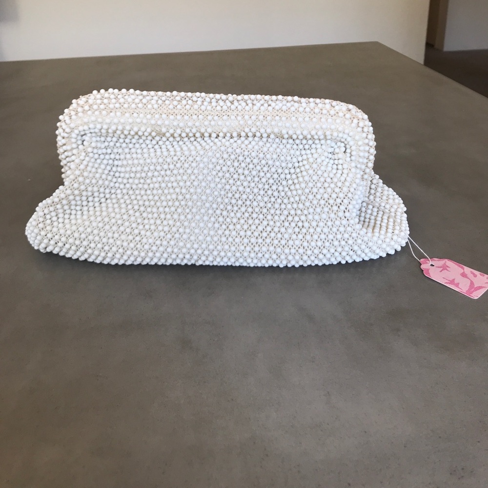 Vintage beads white purse