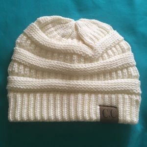 Ivory beanie. Ivory beanie.