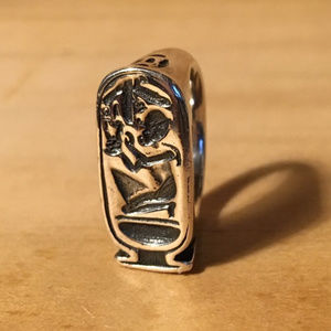 Metropolitan Museum silver Egyptian cartouche ring