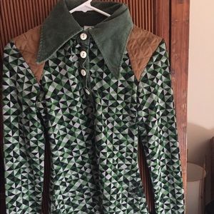 Nuvula Geo Print Corduroy Blouse