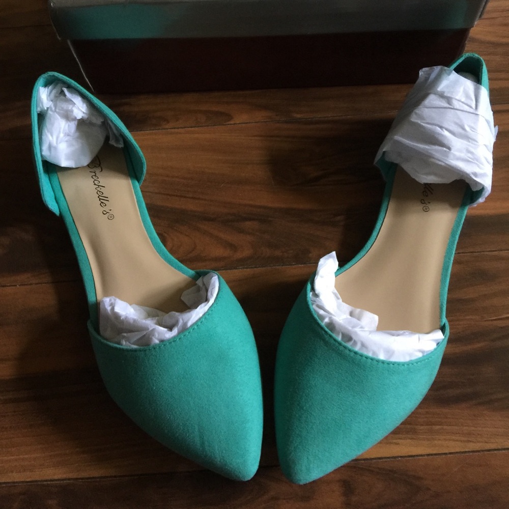 Aqua Suede Flats