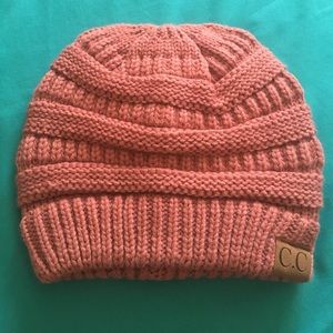 Dusty rose beanie. Dusty rose beanie.