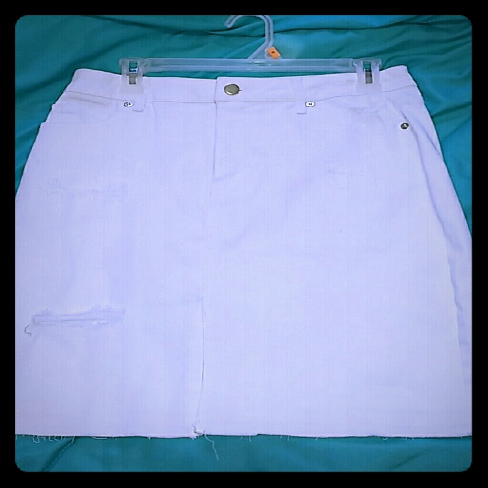 White Jean Skirt