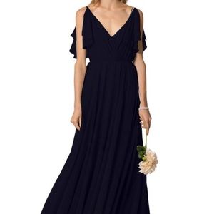 Cassie Flutter Sleeve Chiffon A-Line Gown